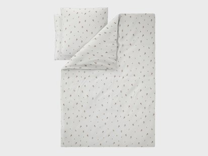 LIVARNO Mousseline dekbedovertrek 200 x 200 cm (Bloemen/wit)