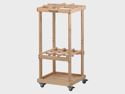 DOBAR Houten tuingereedschaphouder met wielen
