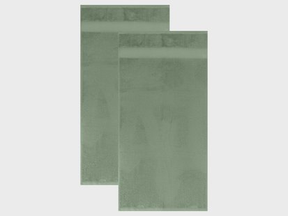LIVARNO Set van 2 bamboe handdoeken 50 x 100 cm (Groen)