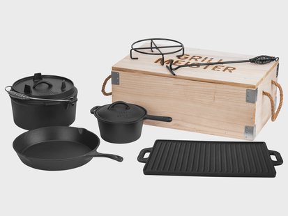 GRILLMEISTER Dutch oven set 7-delig - massief gietijzer
