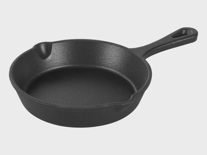 GRILLMEISTER Gietijzeren grillpan met bamboe serveerplank (Rond)