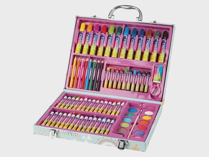CRELANDO Kinder tekenkoffer 76-delig (Regenboog)