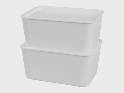 W5 Opbergboxen met deksel 1,2 L - 6 stuks