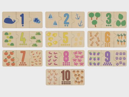 LUPILU Houten puzzel (Tellen en matchen)