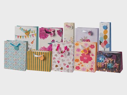 CRELANDO Set van 10 cadeautasjes (Bloemen en harten)