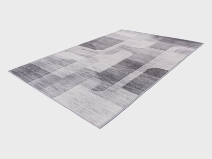 KAYOOM Vloerkleed Bluster 225 - laagpolig & glanzend (225, Zilver, 200 x 290 cm)