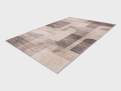 KAYOOM Vloerkleed Bluster 225 - laagpolig & glanzend (225, Taupe, 80 x 150 cm)