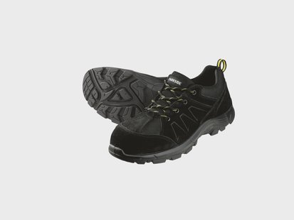 PARKSIDE Leren werkschoenen S3 met stalen neus (lage snit, Zwart, 42)