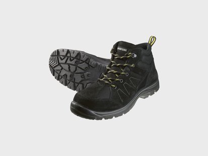 PARKSIDE Leren werkschoenen S3 met stalen neus (Hoog gesneden, Zwart, 44)