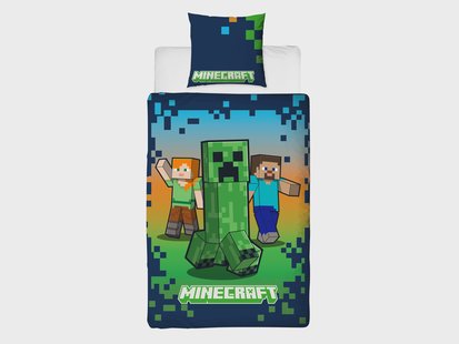 Kinder dekbedovertrek 140 x 200 cm, Minecraft of Pokémon