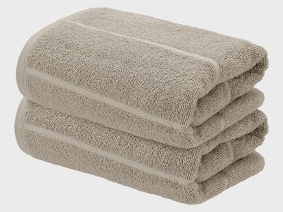 LIVARNO Handdoeken, 2 stuks, 50 x 100 cm, 500 gsm (Beige)