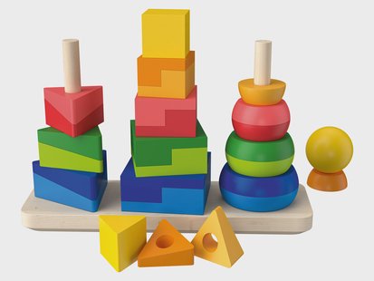 LUPILU Regenboog stapelblokken / Regenboog legspel / Regenboog steektorens / Mozaïekspel