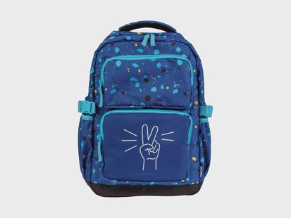 CRELANDO Kinder schooltas - ergonomische rugzak (Glow in the dark/blauw)