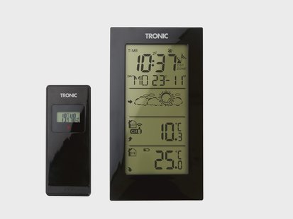 TRONIC Weerstation met buitensensor (Zwart)