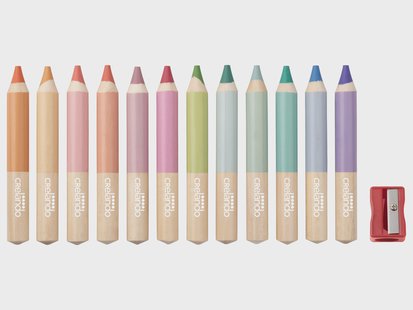 CRELANDO 3-in-1-kleurpotloden, 12 stuks (Pastel)