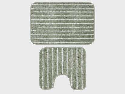 LIVARNO Badmat en toiletmat, 2-delig (Met uitsnede, Groen)