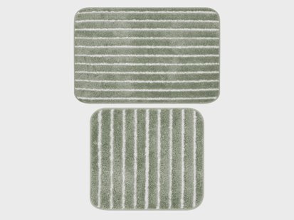 LIVARNO Badmat en toiletmat, 2-delig (Zonder uitsnede, Groen)