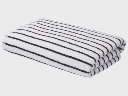 LIVARNO Handdoek 70 x 140 cm - 450 gsm (Wit/zwart)