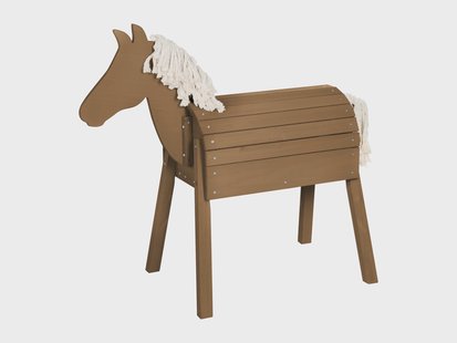 ROBA Houten speelpaard voor buiten (klein (48x110x96 cm), Teak)