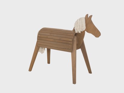 ROBA Houten speelpaard voor buiten (groot (64x151x123 cm), Teak)