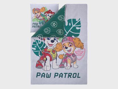 Kinder dekbedovertrek Paw Patrol 140 x 200 cm (groen/grijs)