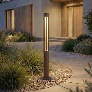 Fjorya LED tuinpadverlichting, bruin, hoogte 60 cm, IP65 - Lindby - Terras - Modern - Aluminium - 1 lamp