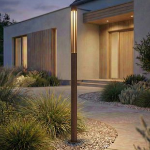 Fjorya LED tuinpadverlichting, bruin, hoogte 90 cm, IP65 - Lindby - Terras - Modern - Aluminium - 1 lamp