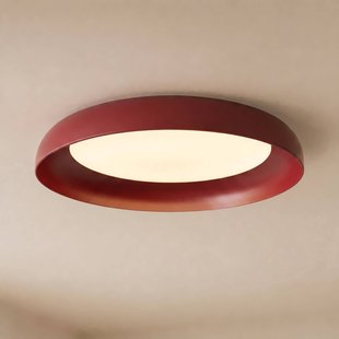 Florie LED plafondlamp, rood, metaal, Ø 40 cm - Lindby - Woonkamer - Modern - Kunststof - Zonder afstand