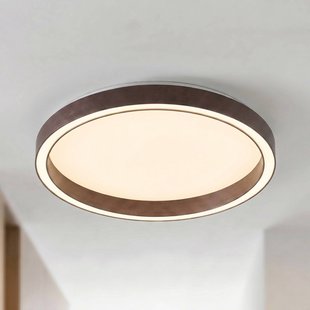 Lucande LED plafondlamp Rotundo, Ø 40 cm, bruin, dimbaar