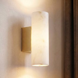 Lucande LED wandlamp Tavira, albast, up/down
