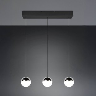 Reality Leuchten LED hanglamp Senta, chroom, lengte 62 cm, 4.000 K, 3-lamps.