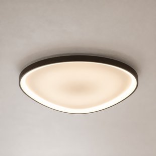 Asken LED plafondlamp, 61 cm, bruin, CCT, dimbaar - Lucande - Woonkamer - Modern - Aluminium - Zonder afstand