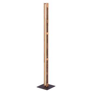 Elobra LED vloerlamp Chile, 4-zijdig, eiken/kleurrijke leisteen, 150 cm