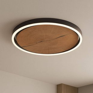 Elobra LED plafondlamp Havana M, hout/metaal, Ø 57 cm