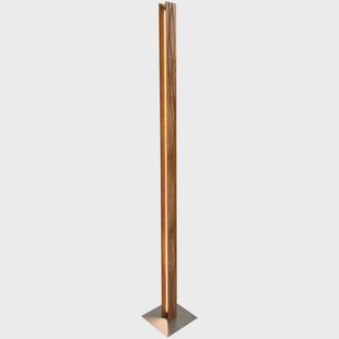 Elobra LED vloerlamp Atacama, eiken/mat nikkel, hoogte 150 cm, hout