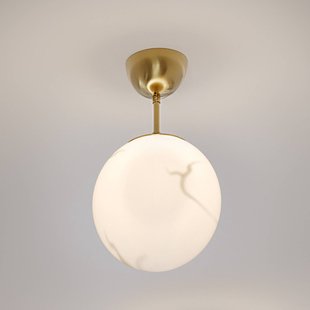 Bellagio plafondlamp, messingkleurig/wit, 1-lamp, glas - By Rydéns - Woonkamer - 1 lamp
