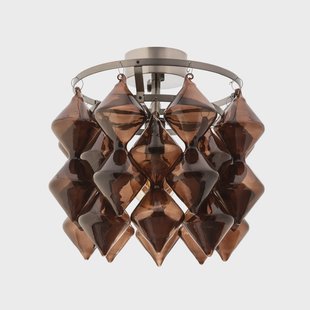 Gemma plafondlamp, bruin, glas, staal, E27 - By Rydéns - Woonkamer - 1 lamp