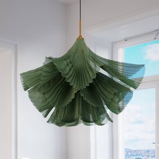By Rydéns hanglamp Juliette, groen, tule/metaal, 75 cm, E27