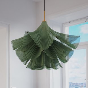 Juliette hanglamp, groen, metaal, tule, 75 cm, E27 - By Rydéns - Eetkamer - Designer - 1 lamp