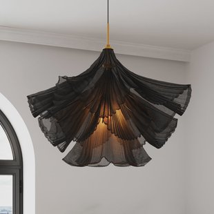 Juliette hanglamp, zwart, tule, metaal, 75 cm, E27 - By Rydéns - Eetkamer - Designer - 1 lamp