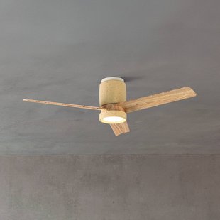 Mantra Iluminación LED plafondventilator Ceramica M, beige/hout, DC, stil, CCT