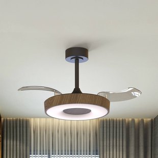 Mantra Iluminación Smart LED plafondventilator Coin, hout/zwart, DC, stil