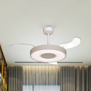 Mantra Iluminación Smart LED plafondventilator Coin Mini, beige/wit, DC, stil
