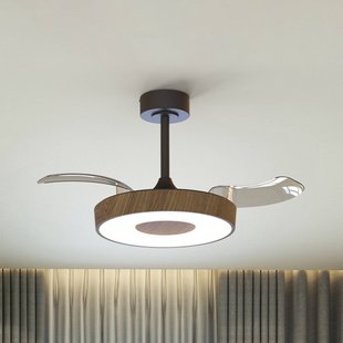Mantra Iluminación Smart LED plafondventilator Coin Mini hout/zwart DC stil