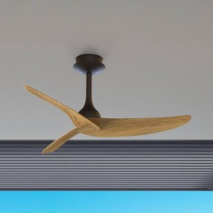 Mantra Iluminación Plafondventilator Ipanema, zwart/hout, DC, stil, IP44