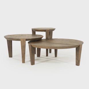 Eleonora Ronde Salontafel Davina Set van 3 stuks, Mangohout