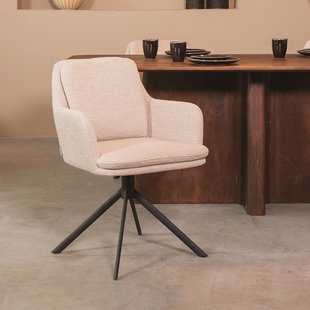 LABEL51 Draaibare Eetkamerstoel Joy Bouclé - Naturel