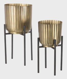 LABEL51 Plantenstandaard Plantin Set van 2 stuks - Antiek Goud