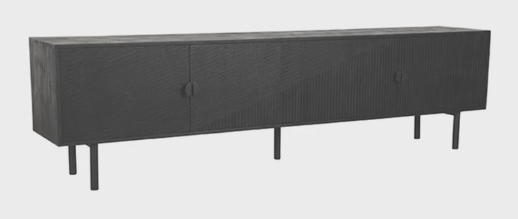 LABEL51 TV-meubel Cotia Mangohout, 220cm - Zwart