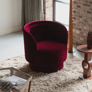 Dutchbone Fauteuil Dorothy Velvet - Rood